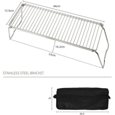 Support de barbecue pliable portable en acier inoxydable pour feu de camp, barbecue d'extérieur, réchaud à gaz et à bois avec sac de transport, réchauds de cuisine portables
