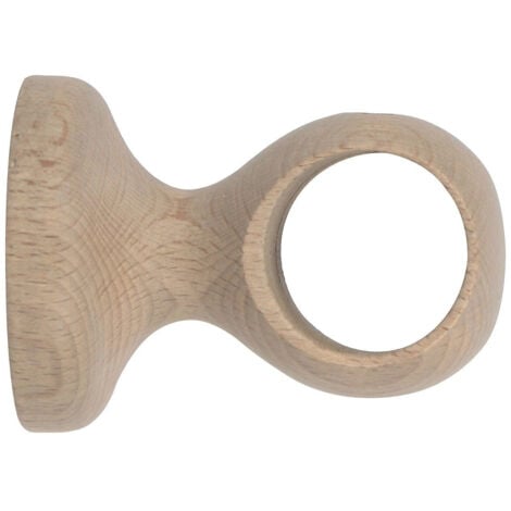 ATELIERS 28 Support de barre à rideau bois naturel Ø28 - INVENTIV