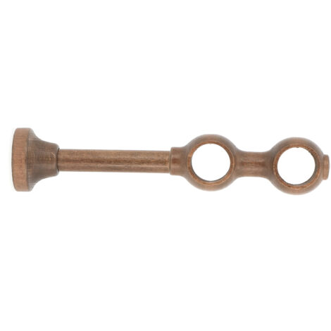 Support de barre à rideau en chêne foncé – Ø28 double – Longueur 150/215mm – Design élégant pour intérieur chic – Ateliers 28
