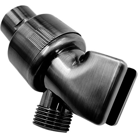 Support de barre de douche pour douchette, support réglable, adaptateur de bras de douche avec rotule, 1/2 pouce, chromé, 0,5 noir