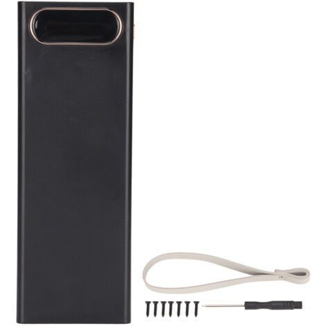 Support de Batterie L20 18650 - Boîtier Power Bank 10W Portable avec Écran LCD pour 20 Piles - Chargeur DIY Noir