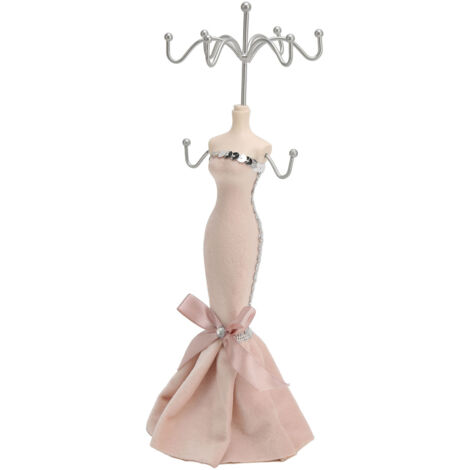 Support de Bijoux à Suspendre - Présentoir pour Boucles d'Oreilles, Collier et Bague - Organisateur de Rangement Tour Hanging en Rose Clair