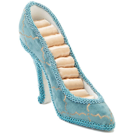 Support de Bijoux Rétro Élégant en Bleu Paon pour Boutique et Maison, Présentoir à Chaussures et Accessoires