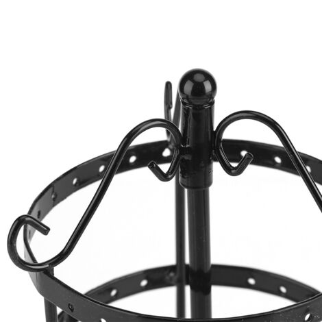Support de Bijoux Tournant 3 Étages avec 72 Emplacements pour Boucles d'Oreilles - Rangement Organisé Métallique Multicolore