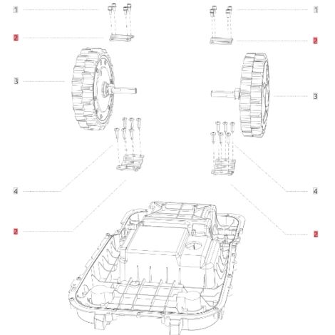 Support de blocage des roues ORIGINAL BLUBIRD robot tondeuse à gazon NAVIMOW AB.50.0016.70
