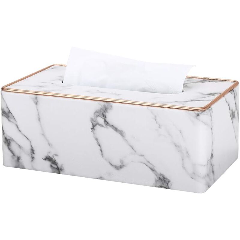 Support de boîte à mouchoirs rectangulaire, couvercle de boîte à mouchoirs en cuir PU, distributeur de mouchoirs pour la maison, la salle de bain, le