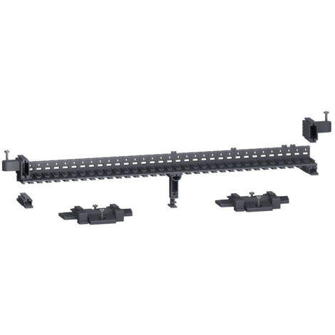 Support de bornier PrismaSeT, 24 modules, 450 mm x 5 mm x 7 mm, noir RAL 7016