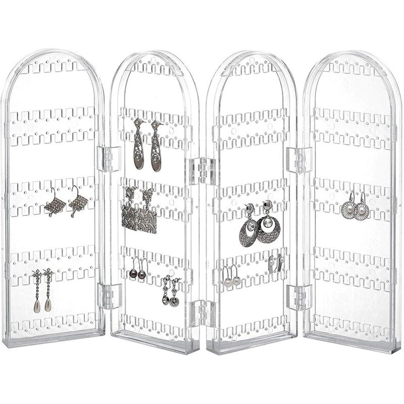 Support de Boucle d'oreille Acrylique Boucle d'oreille en Présentoir Rangement Boucles Doreilles Porte Boucles d'oreilles Boîte de Rangement