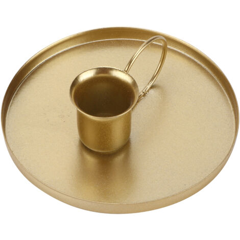 Support de bougie en fer forgé doré, décoration vintage pour intérieur