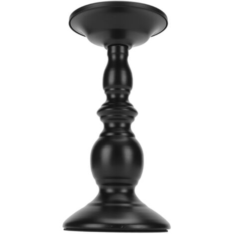 Support de bougie en métal noir poli avec protection anti-rouille et base antidérapante pour décoration intérieure
