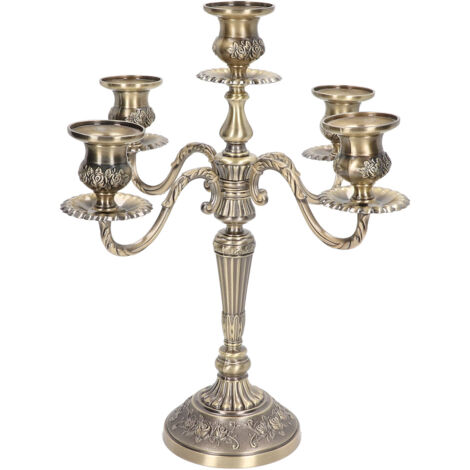Support de bougie vintage en alliage de zinc, design décoratif élégant pour cheminée, salle à manger ou événement de mariage.