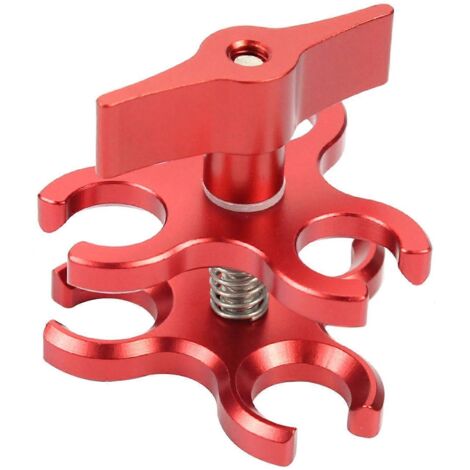 Support de bras en alliage d'aluminium pour lampe de plongée avec clip papillon à boule de 2,5 cm (1 pouce).
