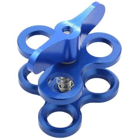 Support de bras en alliage d'aluminium pour lampe de plongée avec clip papillon à boule de 2,5 cm (1 pouce).