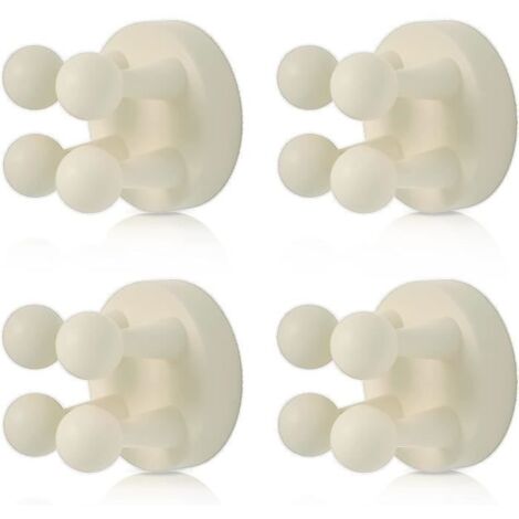 Support de brosse à dents - Blanc - Silicone - Adhésif - Lot de 4 - Accessoire salle de bain