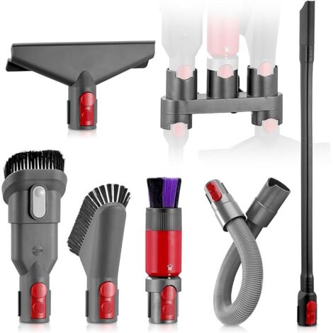 Support de brosse - Compatible avec les aspirateurs Dyson Outsize V7 V8 V10 V11 V15, sans trace/poils souples, tuyau d'extension pour matelas, suceur plat