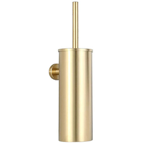 Support de brosse de toilette en acier inoxydable 304, brosse de toilette murale à long seau pour décor de salle de bain (doré)