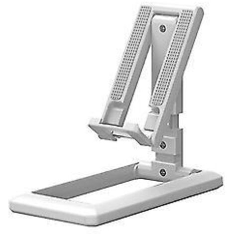 Support de bureau pliable pour tablette, téléphone portable et iPad, iPhone, Samsung (blanc), support de bureau réglable