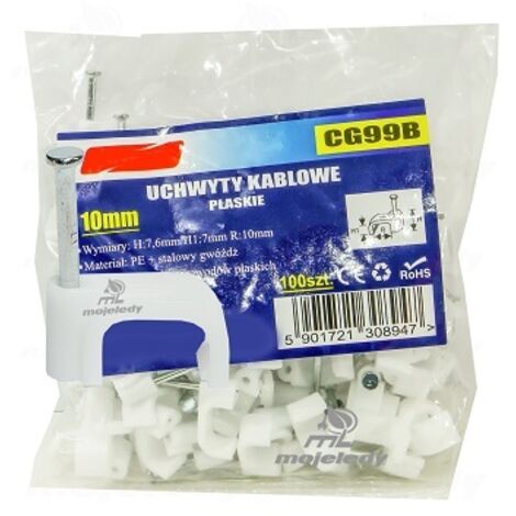 Support de câble plat blanc 10/7 100 pcs CG99B