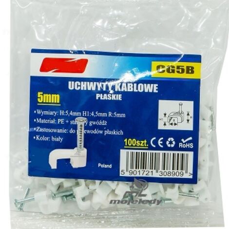 Support de câble plat blanc 4,5/5 100 pcs CG5B