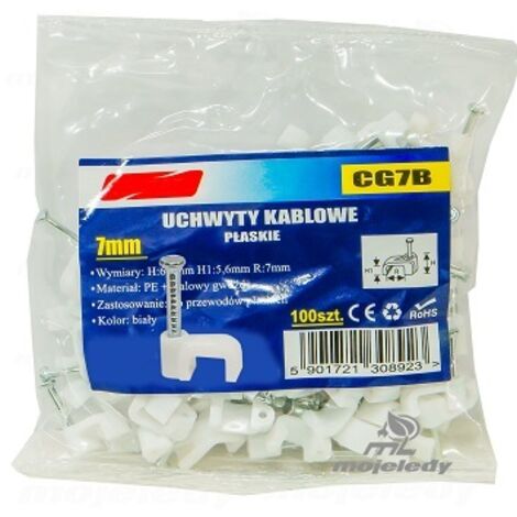 Support de câble plat blanc 5,6/7 100 pcs CG7B