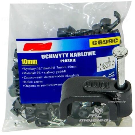 Support de câble plat noir 10/7 100 pcs CG99C