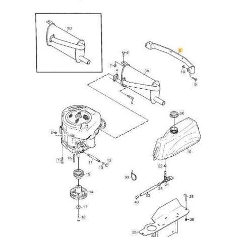 SUPPORT DE CADRE CENTRAL ORIGINAL STIGA - 1134-5390-01