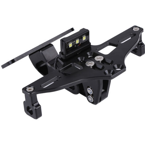 Support de cadre de plaque d'immatriculation en aluminium réglable pour moto avec noir clair