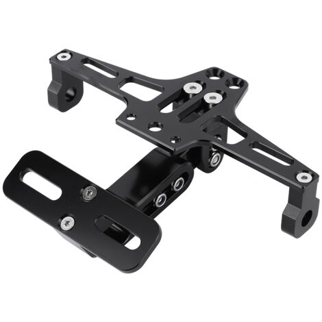Support de cadre de plaque d'immatriculation en aluminium réglable pour moto avec noir clair
