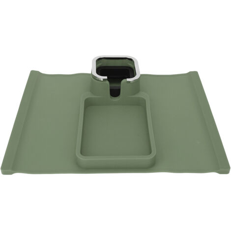 Support de canapé porte-gobelet ergonomique en silicone multifonction avec base antidérapante, plateau pour accoudoir de bureau vert