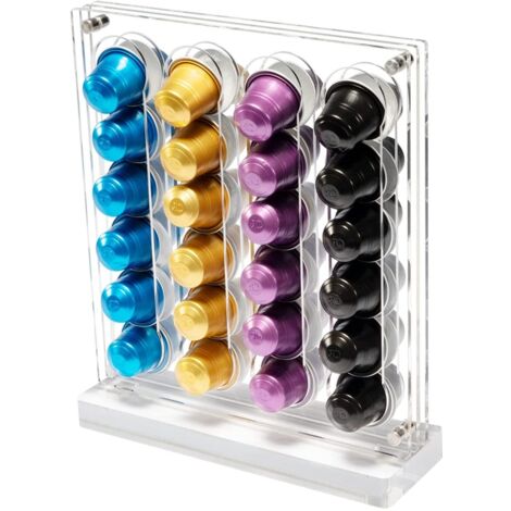 Support de capsules de café pour capsules de café Support de capsules de café magnétique en acrylique, à poser ou à fixer sur le réfrigérateur, support de stockage d'une capacité de 40 capsules