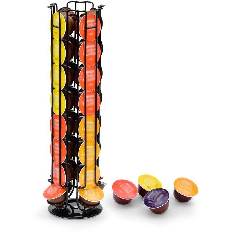 Support de capsules pour 32 capsules , support pour ranger les capsules de café, base antidérapante, rotatif, noir