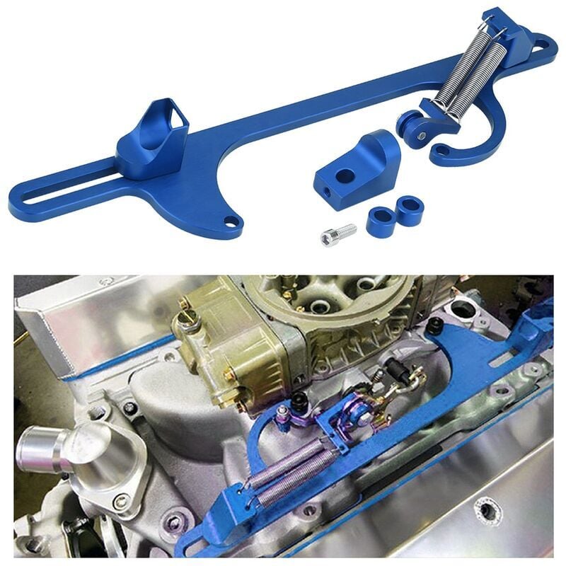 SNQ - Support de carburateur de cble d'accélérateur en aluminium billette pour carburateur Holley 4150 et 4160 Series bleu