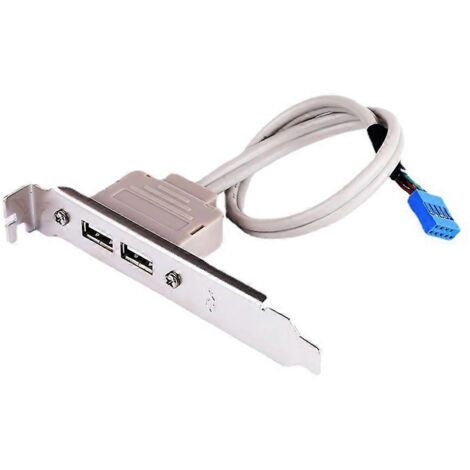 Support de carte mère pour ordinateur, connecteur 9 broches vers 2 ports USB 2.0 femelle, panneau arrière