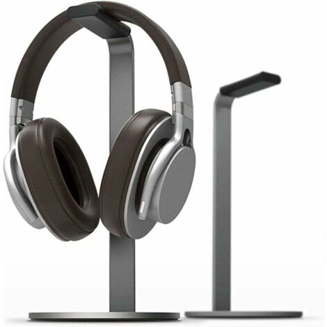 Support de Casque, matériau en Alliage d'aluminium, Support Casque Bureau et Crochet pour Casque, pour Le Bureau ou la Maison (Gris foncé) 26.7X13X3cm