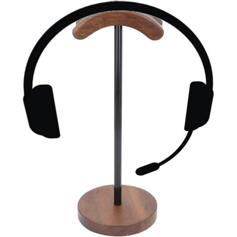 Support de Casque - Support de Casque en Bois de Noyer et en Métal -