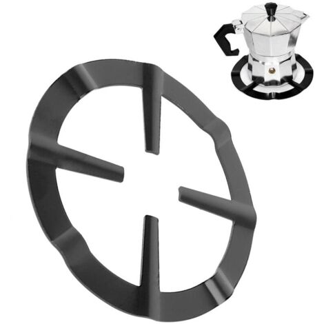 Support de Casserole Moka, Support Pot À Moka Acier Inoxydable pour Cuisinière Gaz Rond Métal Réducteur D'anneau de Gaz Cafetière Réducteur Étagère Anneau pour Cuisson - Noir 13.3cm