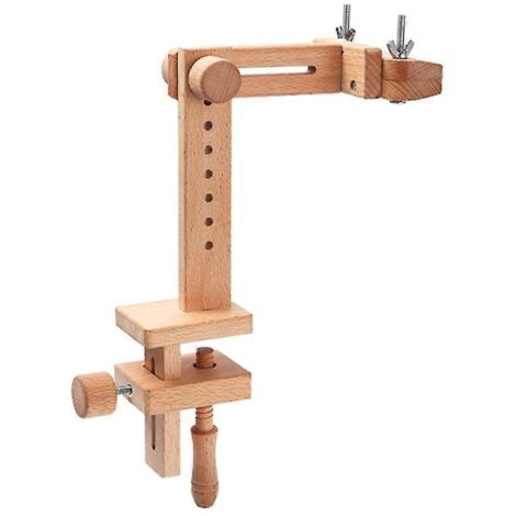 Support de cercle à broder de bureau avec pince de table pour travaux manuels et couture, couleur bois