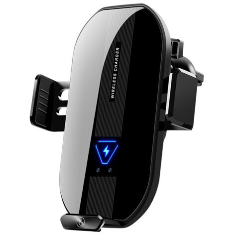 Support de chargeur sans fil pour voiture, support de téléphone de voiture à charge rapide et à fixation automatique, compatible avec les grilles d'aération