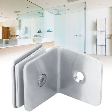 Support de charnière 90° en acier inoxydable pour porte de douche en verre