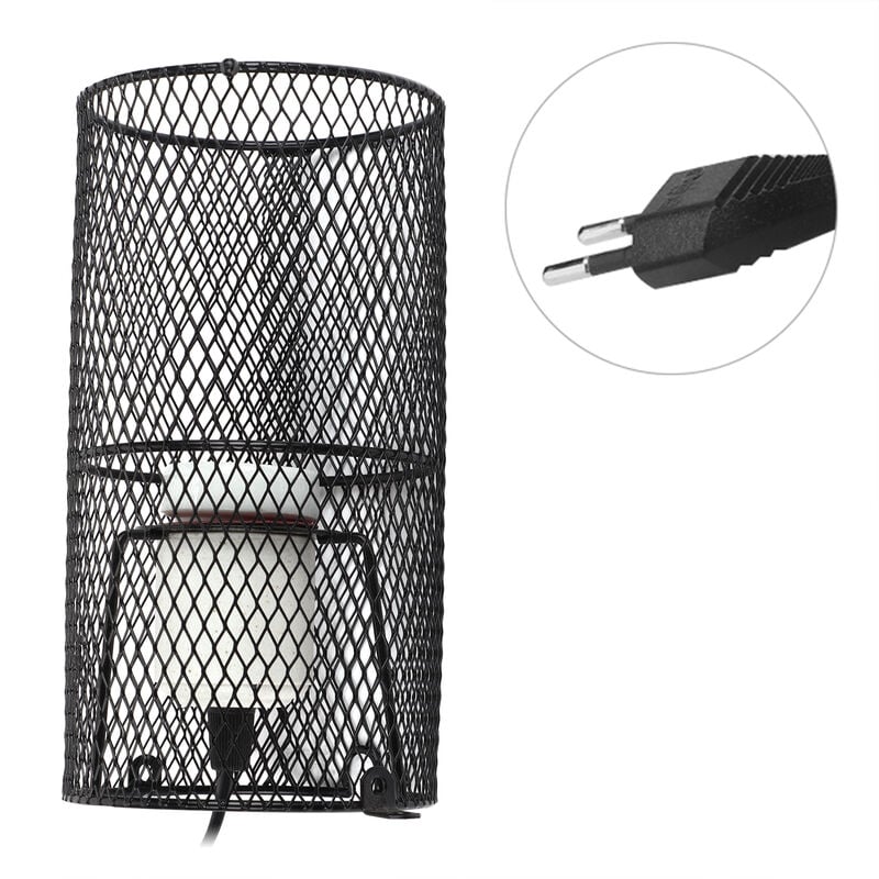 Eosnow - Lampe chauffante en céramique pour reptiles, avec support anti-chaleur, pour serpent, lézard, tortue (prise ue 220V)