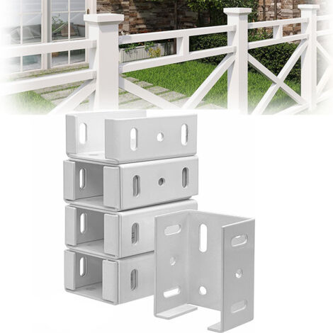 Support de clôture robuste en aluminium, connecteur de panneau de clôture en vinyle à poteau pour rails de 2,75 pouces.