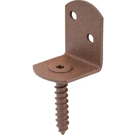 Support de clôture tressé DURAVIS® en forme de L, matériau : Acier, bleu zingué, surface : brun rouille
