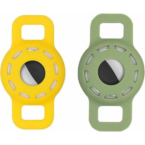 Support de collier de chien Airtag (jaune + vert avocat)-Fei Yu