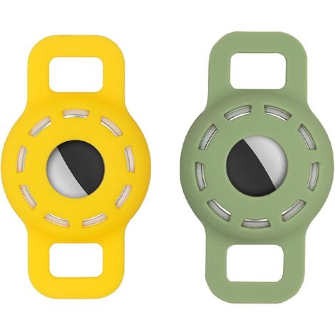 Support de collier de chien Airtag (jaune + vert avocat)-Fei Yu