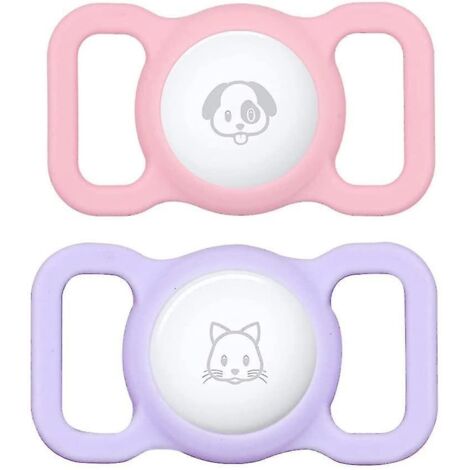 Support de collier pour animaux Airtag (lot de 2) compatible avec Apple Airtag - Fixation pour collier avec traceur GPS