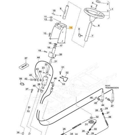 SUPPORT DE COLONNE DE DIRECTION PC JAUNE STIGA ORIGINAL STIGA - 387785241/0