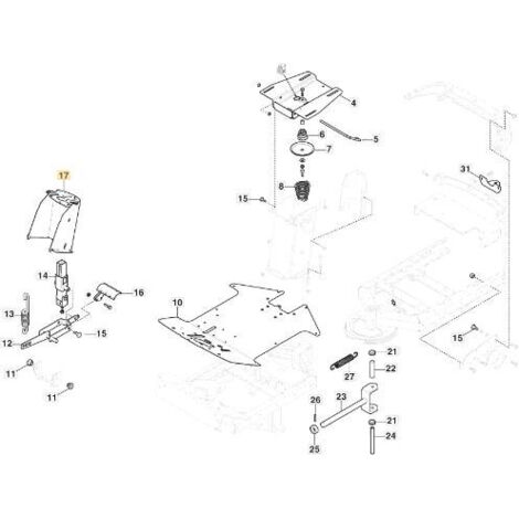 SUPPORT DE COLONNE DE DIRECTION PC JAUNE STIGA ORIGINAL STIGA - 387785241/1