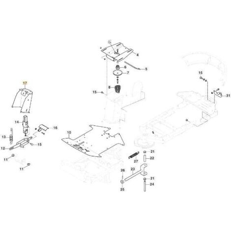 SUPPORT DE COLONNE DE DIRECTION PC VERT 6005 ORIGINE STIGA - 387785273/0