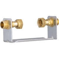 support de compteur acier avec raccords mf ecrou libre 3/4