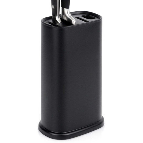 SUPPORT DE COUTEAUX DE CUISINE NOIR AVEC INSERT UNIVERSEL COMPARTIMENTÉ WÓŁAD